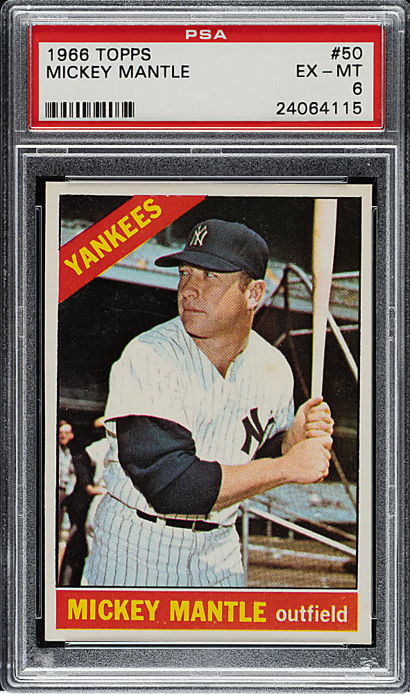 1966 Topps #50 Mickey Mantle PSA EX-MT 6