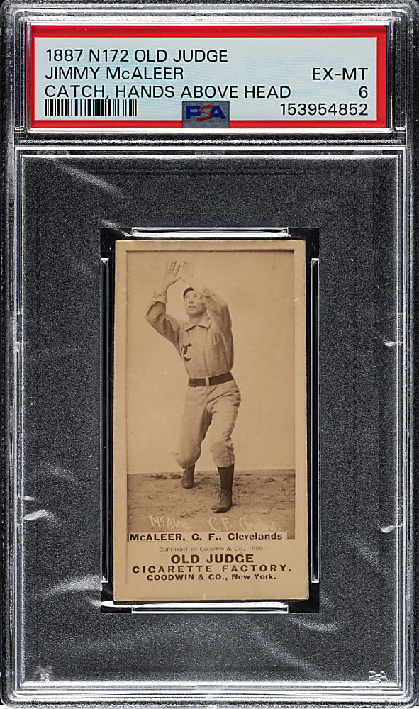 1889 N172 Old Judge Jimmy McAleer PSA EX-MT 6 - 1 of 1 - Highest Graded!