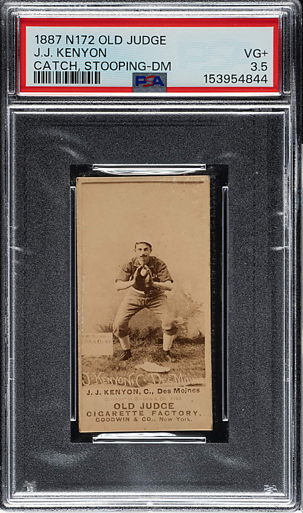 1889 N172 Old Judge J. J. Kenyon PSA VG+ 3.5 - The ONLY PSA-Graded Example!