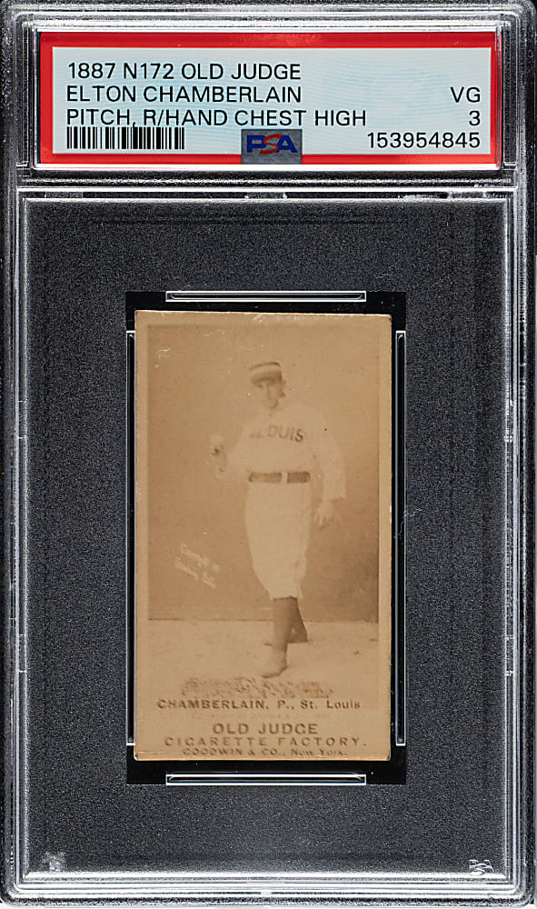 1889 N172 Old Judge Elton Chamberlain PSA VG 3