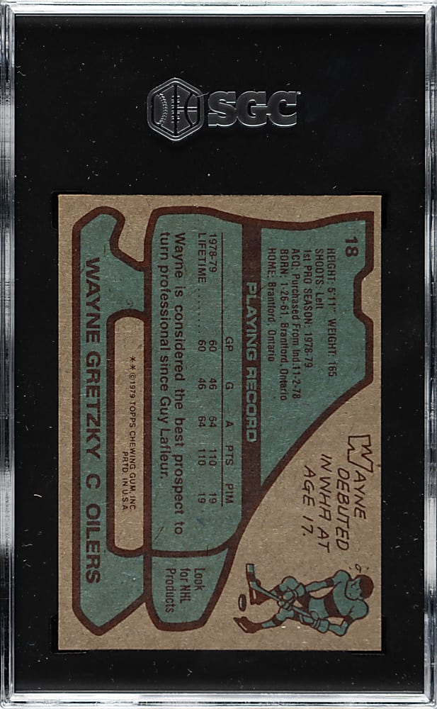1979-1980 Topps Hockey #18 Wayne Gretzky Rookie SGC EX/NM 6