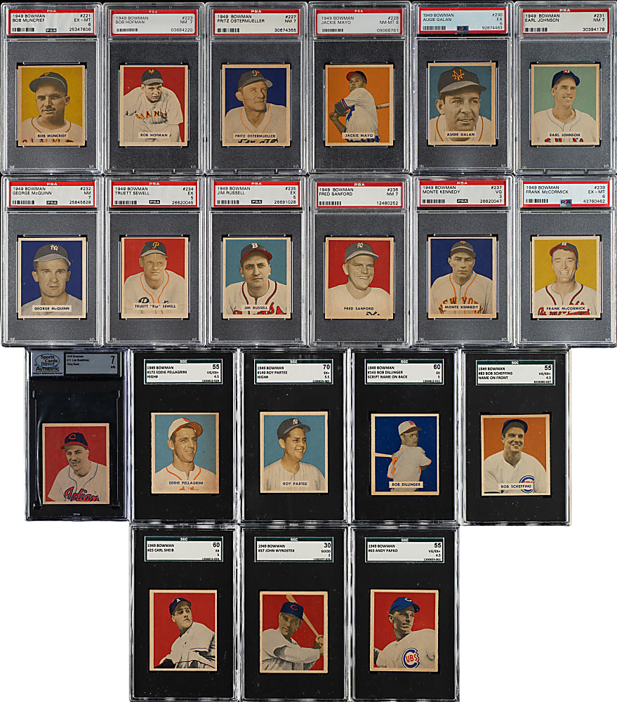1949 Bowman PSA- and SGC-Graded Partial Set (134/240)