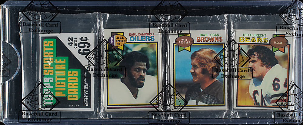 1979 Topps Football Unopened Rack Pack - Earl Campbell Rookie on Top and Joe Klecko on Back - BBCE