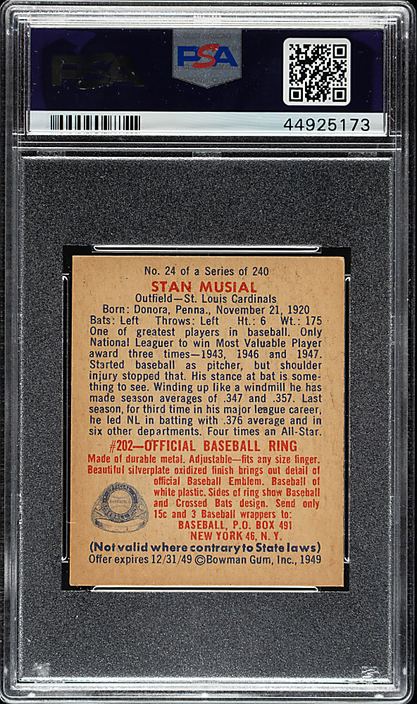 1949 Bowman #24 Stan Musial PSA EX+ 5.5