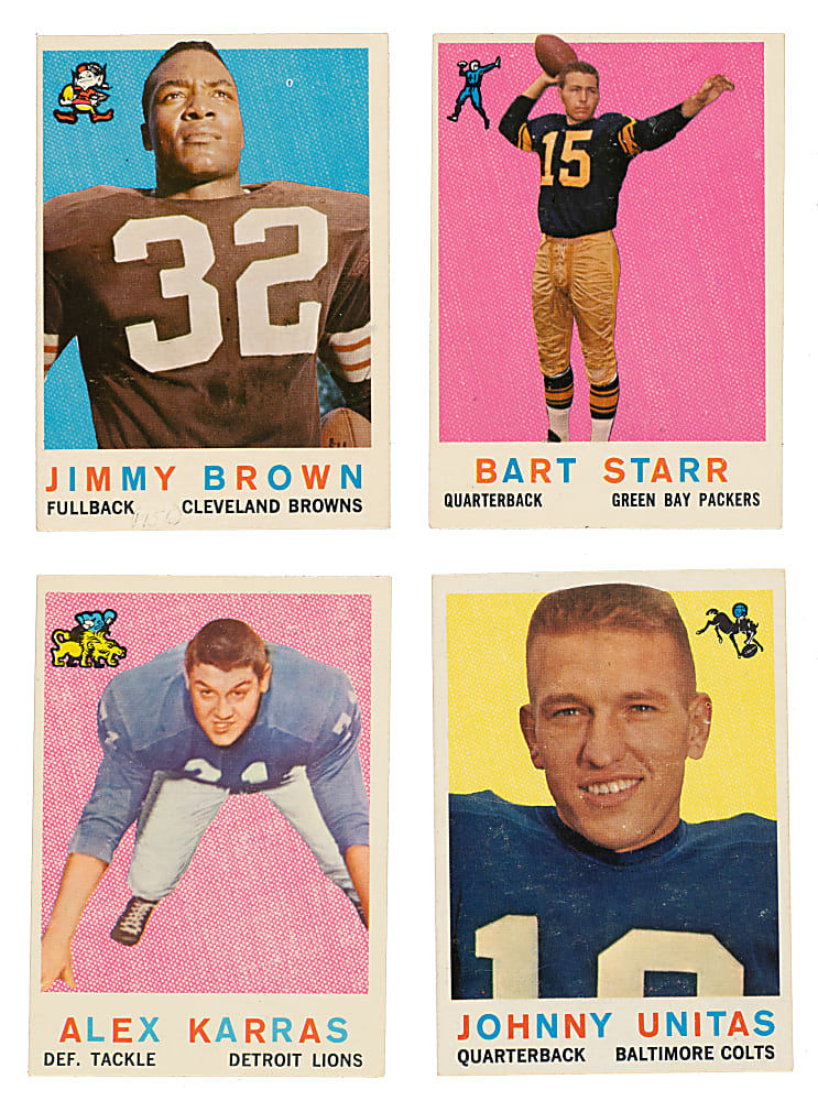 1959 Topps Football Near-Complete Set (169/176) Plus 120 Duplicates Including Jim Brown and Johnny Unitas