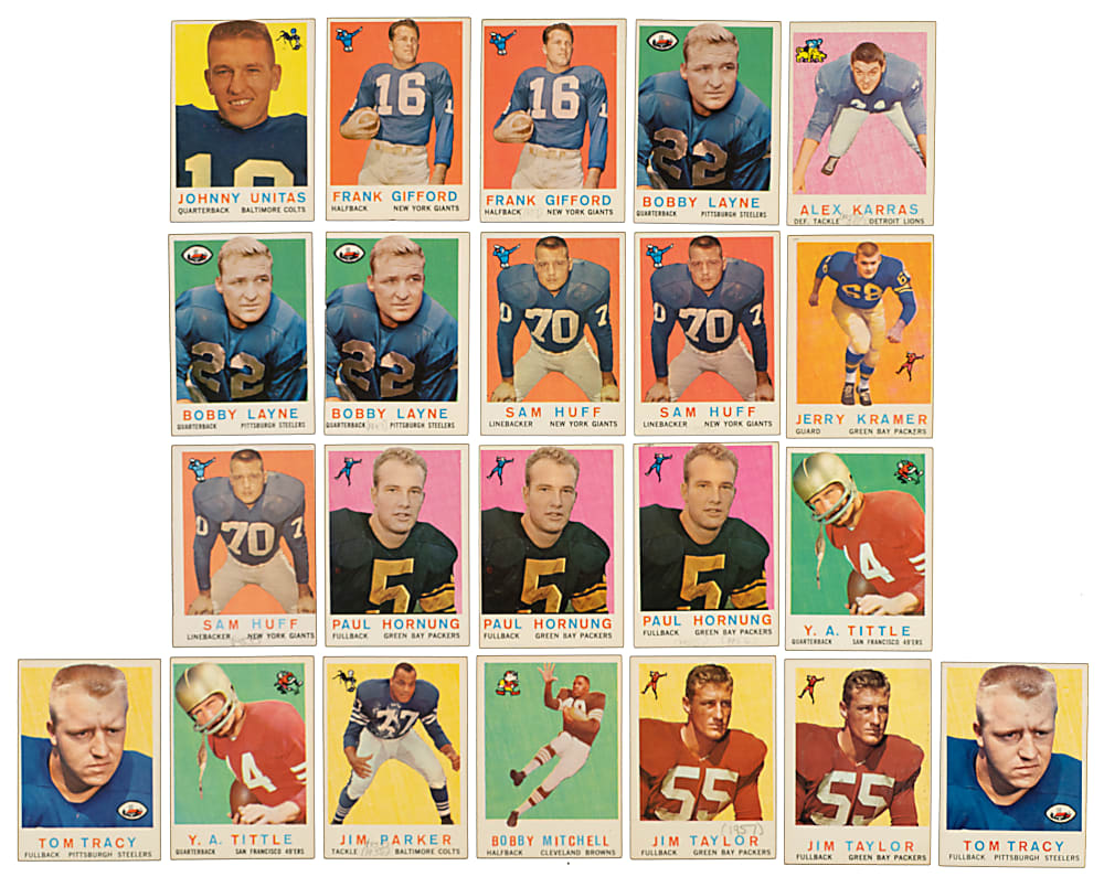 1959 Topps Football Near-Complete Set (169/176) Plus 120 Duplicates Including Jim Brown and Johnny Unitas