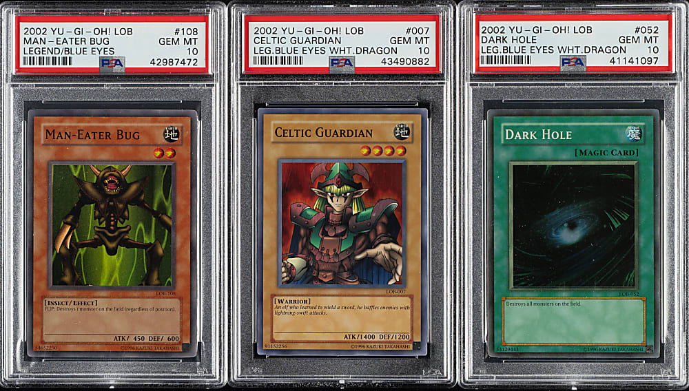 2002 Yu-Gi-Oh! Legend Of Blue Eyes White Dragon Super Rare PSA GEM MINT 10 Trio