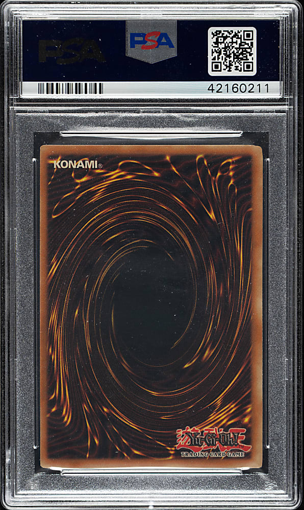 2002 Yu-Gi-Oh! Legend Of Blue Eyes White Dragon #125 Gaia The Dragon Champion Secret Rare Holographic Ultra Rare Name & Reverse Foil Error PSA NM-MT 8