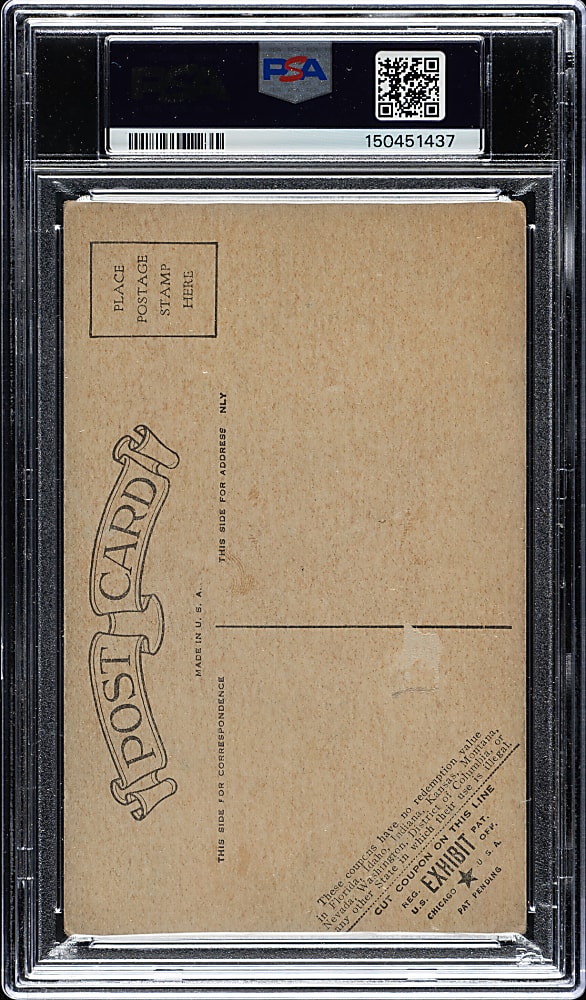 Signed 1928 Exhibits Edd Roush PSA FAIR 1.5 with MINT 9 Signature - Scarce "Post-Card Style" Back - The ONLY Graded Example!