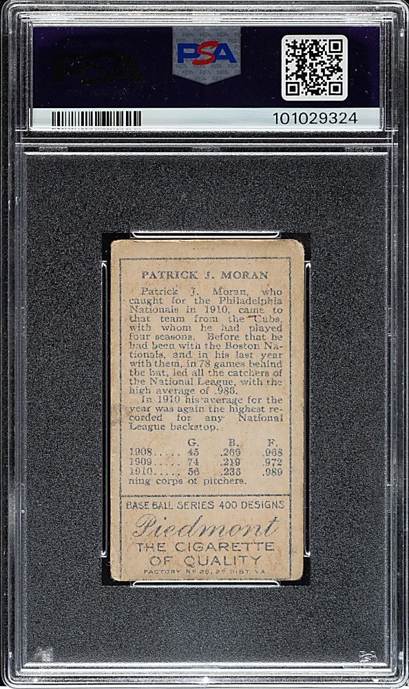 1911 T205 Gold Border Pat Moran Stray Line of Type PSA FAIR 1.5