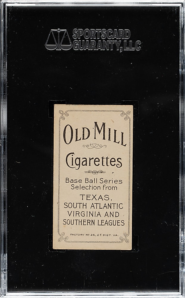 1909-1911 T206 White Border Carlos Smith Southern Leaguer SGC VG/EX 50 - Old Mill Back