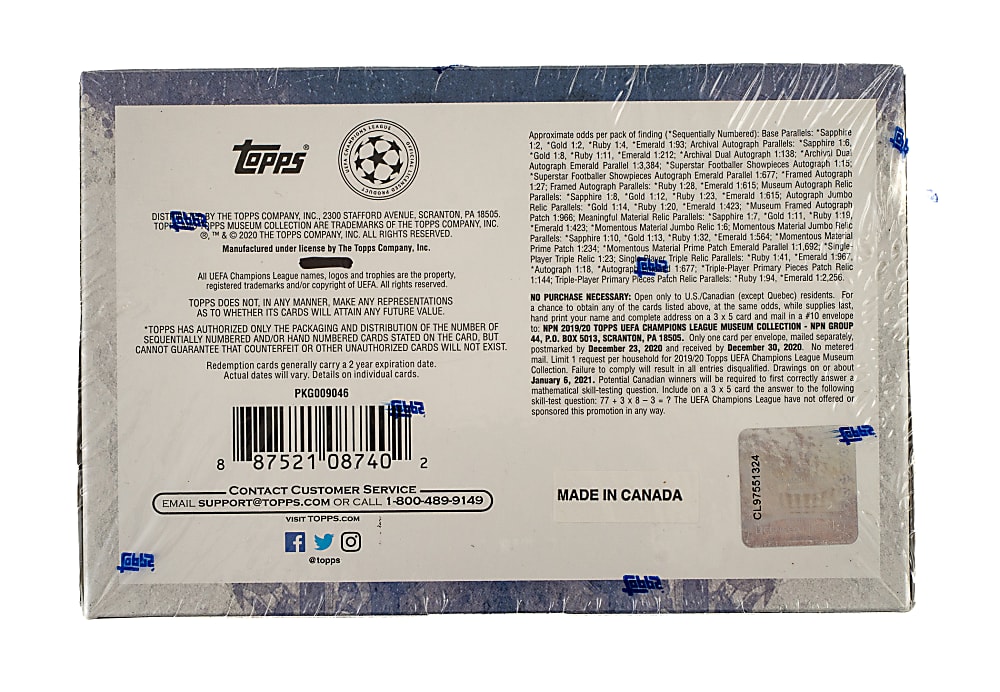 2019-2020 Topps UEFA Champions League Museum Collection Soccer Factory-Sealed Unopened Hobby Box - Erling Haaland Rookie Year