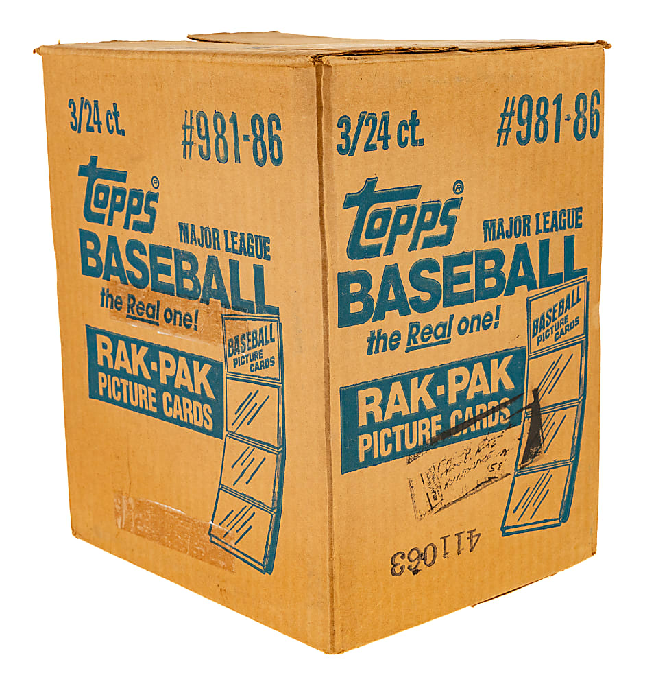 1986 Topps Factory-Sealed Unopened Rack Pack Case (3 Boxes, 72 Packs)