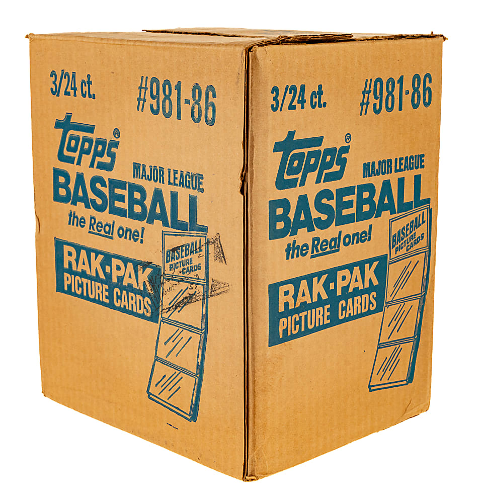 1986 Topps Factory-Sealed Unopened Rack Pack Case (3 Boxes, 72 Packs)