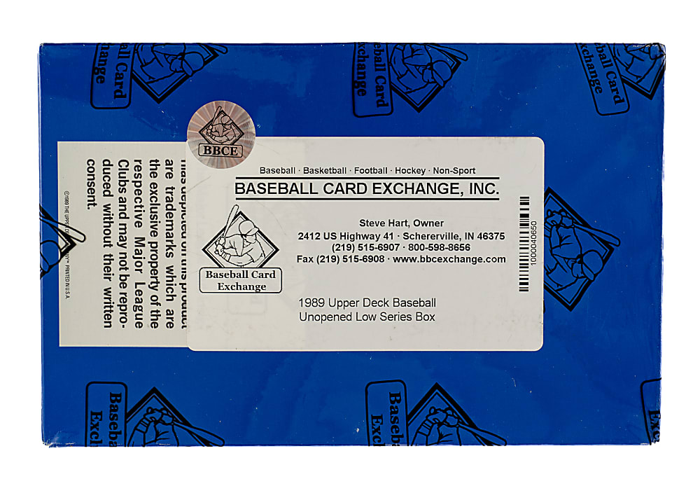 1989 Upper Deck Low Series Unopened Wax Box (36 Packs) - BBCE