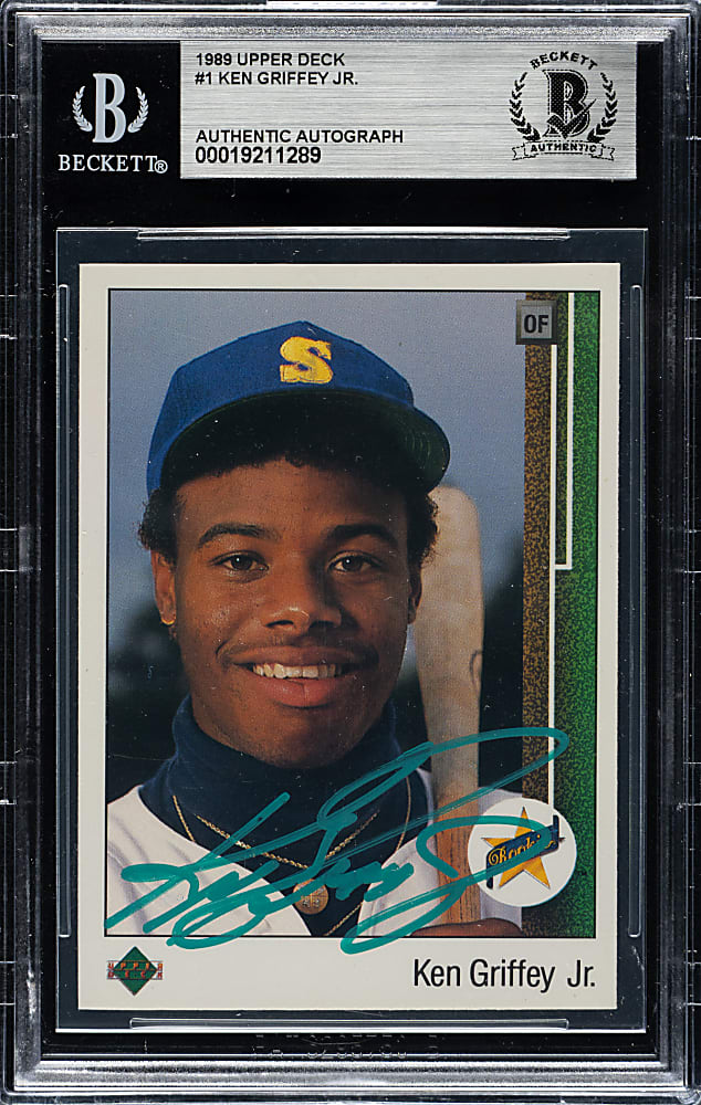 Signed 1989 Upper Deck #1 Ken Griffey Jr. Rookie - Beckett