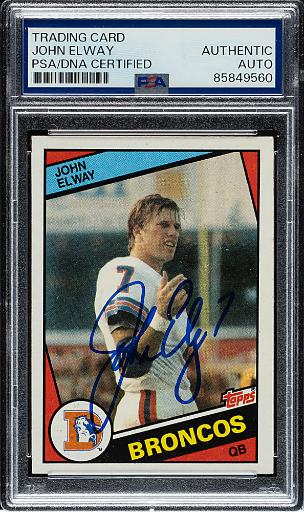 Signed 1984 Topps Football #63 John Elway Rookie - PSA/DNA