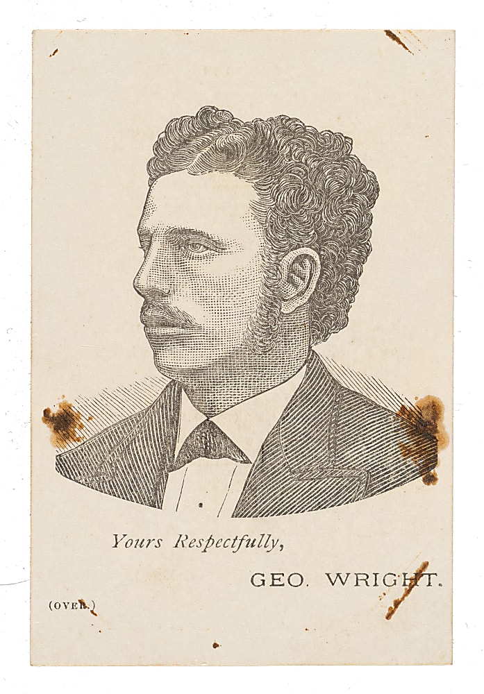 Nineteenth-Century George Wright Business Advertising Card