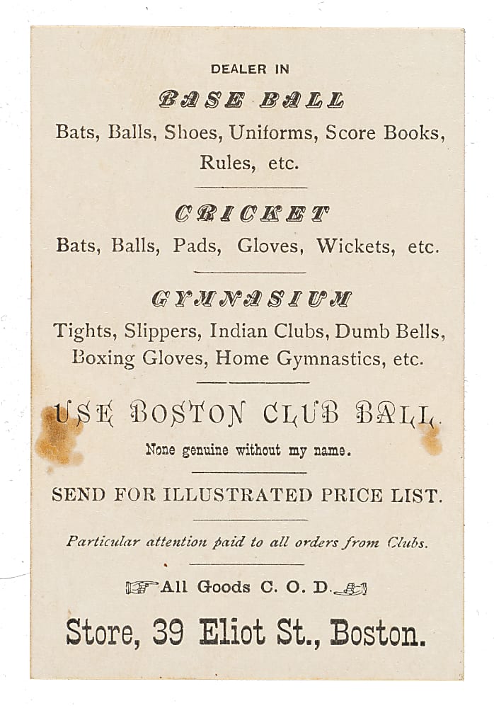 Nineteenth-Century George Wright Business Advertising Card