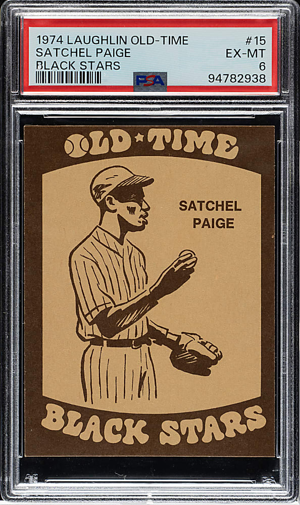 1974 Laughlin Old-Time Black Stars #15 Satchel Paige PSA EX-MT 6