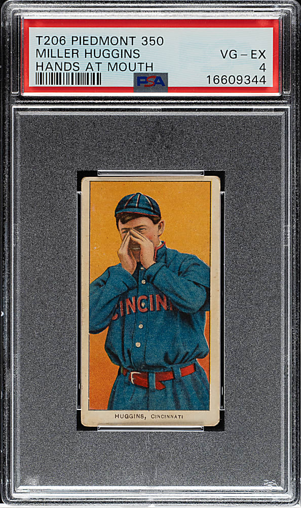 1909-1911 T206 White Border Miller Huggins Hands At Mouth PSA VG-EX 4