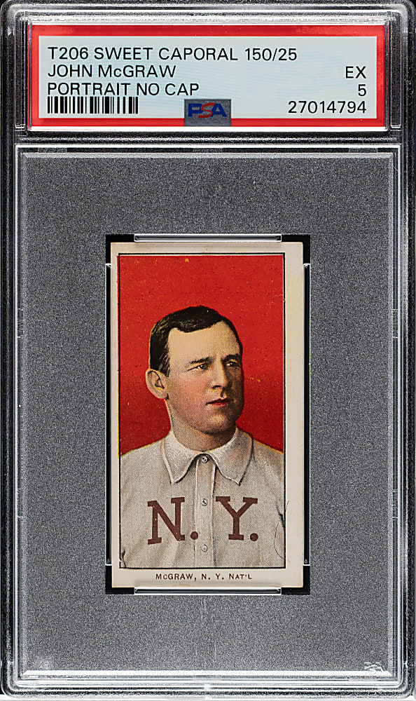 1909-1911 T206 White Border John McGraw Portrait No Cap PSA EX 5