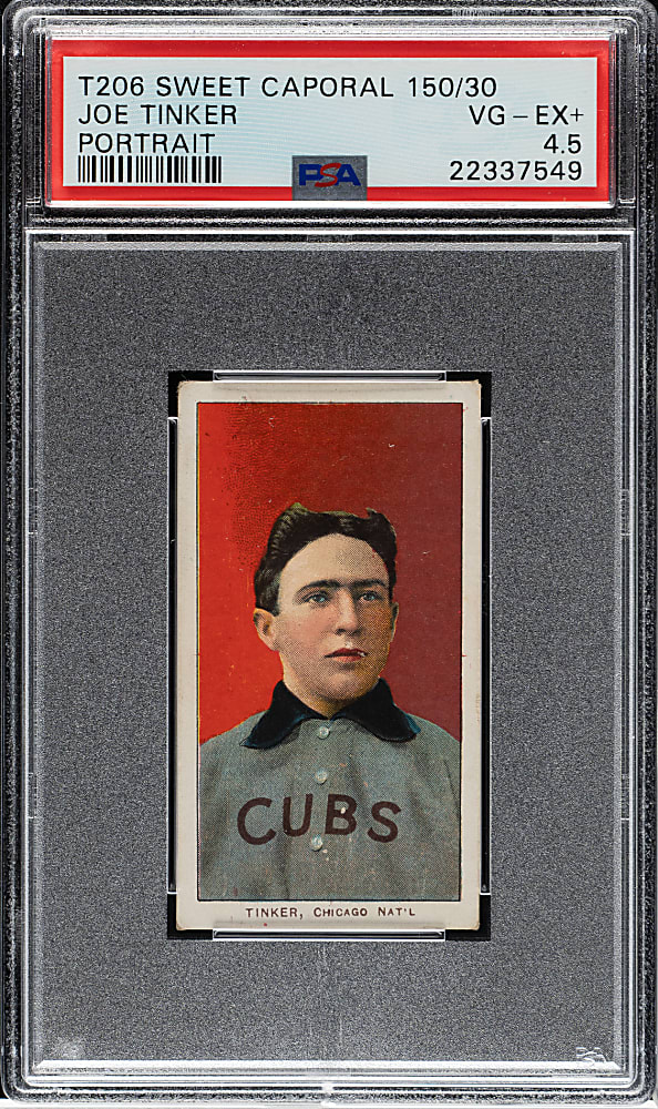 1909-1911 T206 White Border Joe Tinker Portrait PSA VG-EX+ 4.5