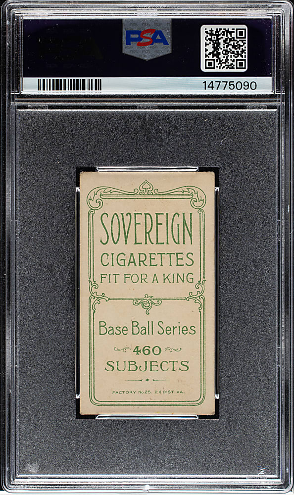 1909-1911 T206 White Border Fred Merkle Throwing PSA EX 5 - Sovereign 460 Back