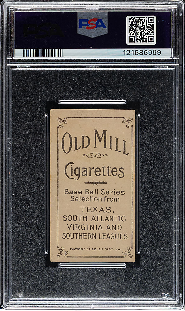 1909-1911 T206 White Border Charles Seitz Southern Leaguer PSA VG-EX 4 - Old Mill Back