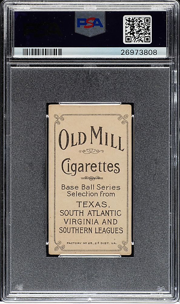 1909-1911 T206 White Border Woodie Thornton Southern Leaguer PSA VG-EX+ 4.5 - Old Mill Back