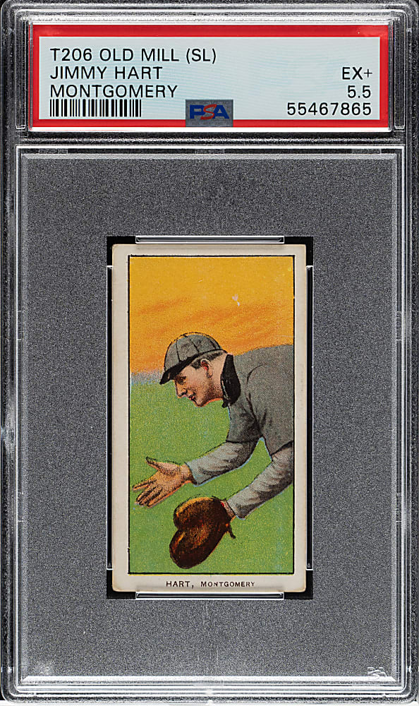 1909-1911 T206 White Border Jimmy Hart Southern Leaguer PSA EX+ 5.5 - Old Mill Back