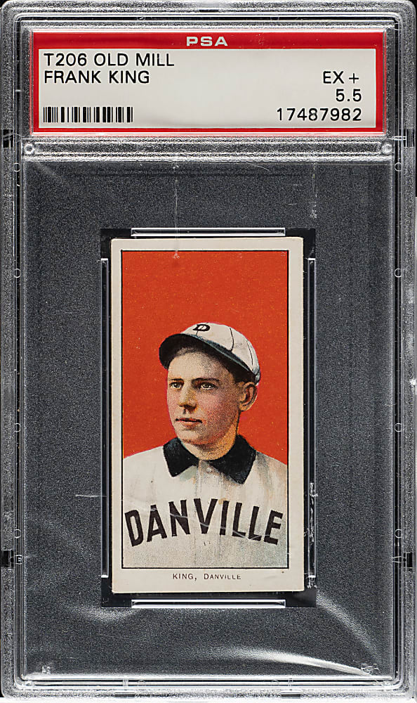 1909-1911 T206 White Border Frank King Southern Leaguer PSA EX+ 5.5 - Old Mill Back