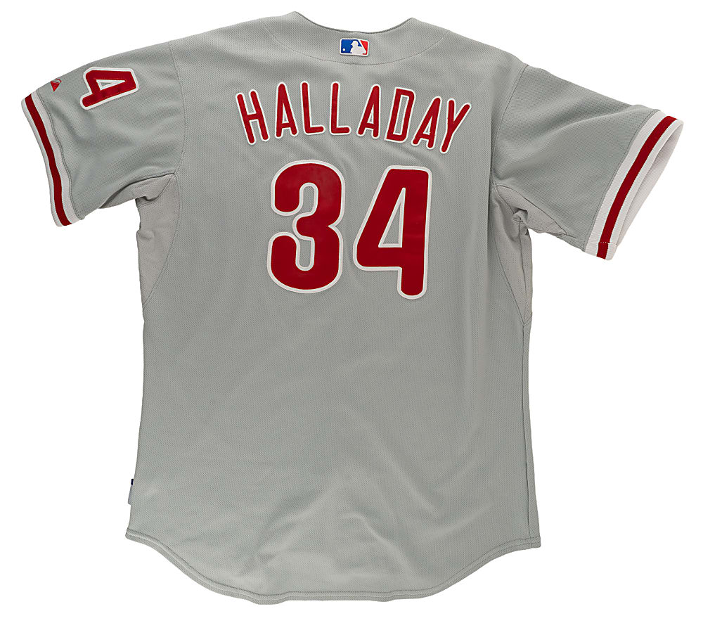 2013 Roy Halladay Philadelphia Phillies Game-Issued Road Jersey - MLB Authentication and Photomatched to September 29, 2013