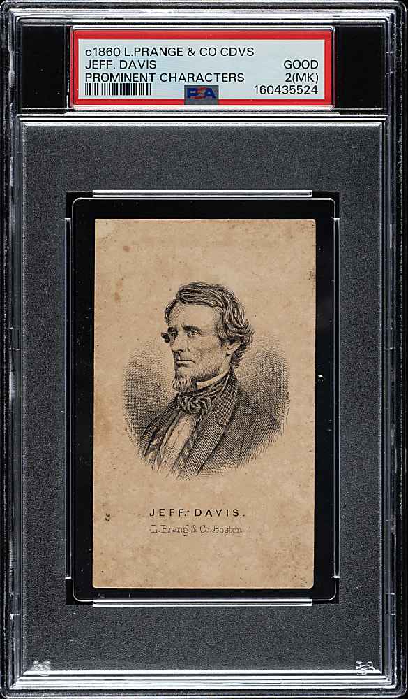 Circa 1860 L. Prang & Co. "Prominent Characters, Men of Times" Jefferson Davis PSA GOOD 2 (MK)