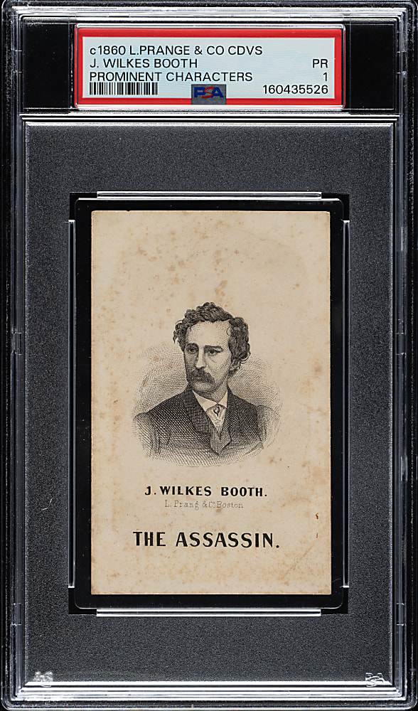 Circa 1860 L. Prang & Co. "Prominent Characters, Men of Times" John Wilkes Booth "The Assassin" PSA POOR 1