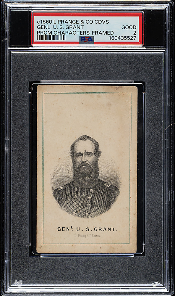 Circa 1860 L. Prang & Co. "Prominent Characters, Men of Times" General Ulysses S. Grant Framed PSA GOOD 2