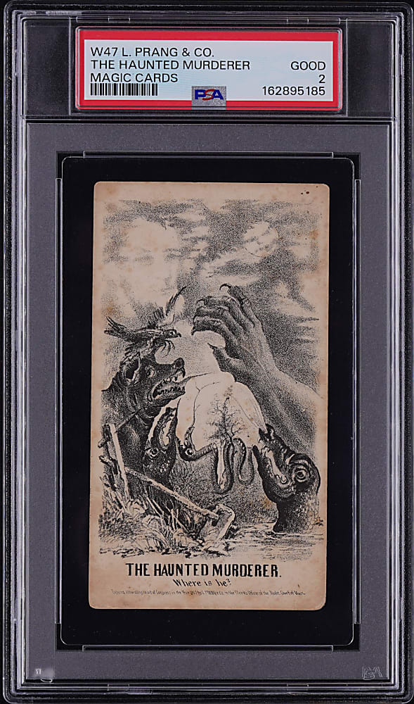 Circa 1865 W47 L. Prang & Co. "Magic Cards" The Haunted Murderer with Abraham Lincoln and John Wilkes Booth PSA GOOD 2