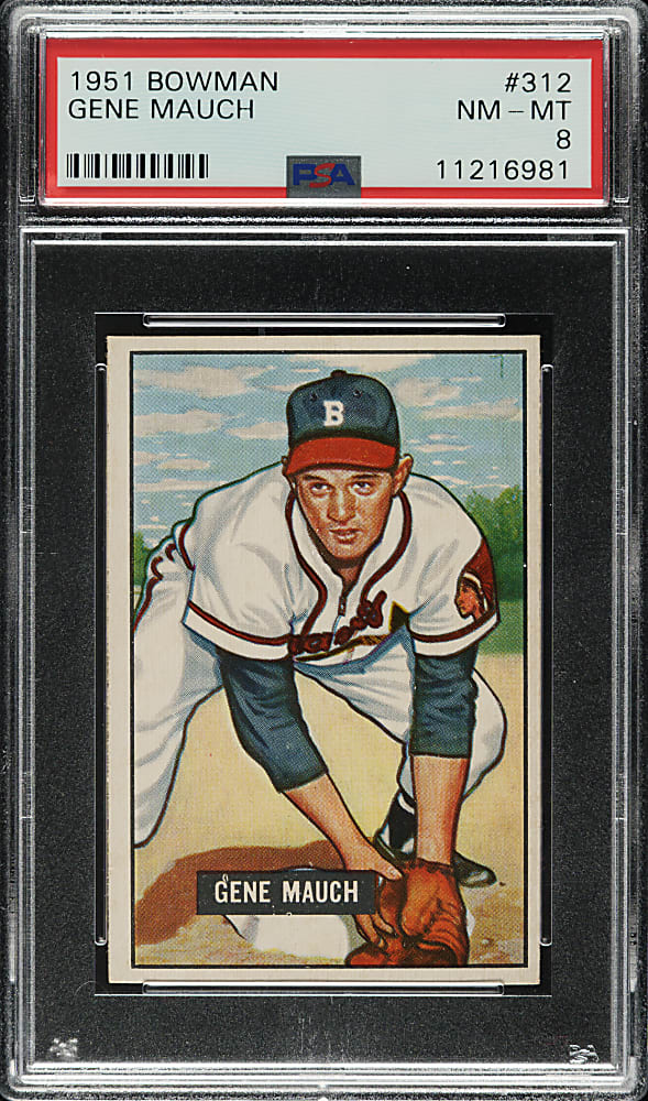 1951 Bowman #312 Gene Mauch PSA NM-MT 8
