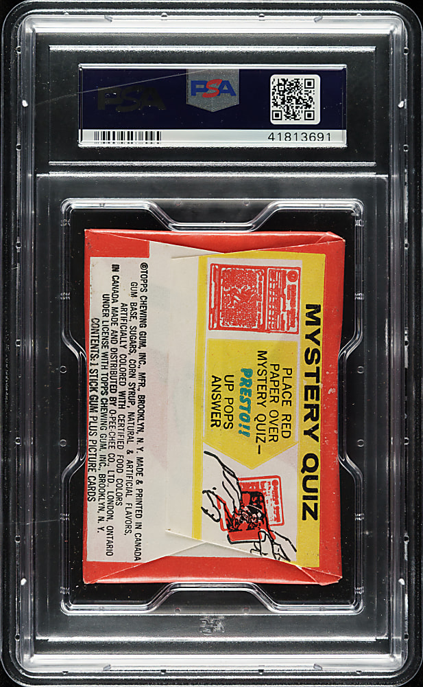 1963 Topps CFL Football Unopened Five-Cent Wax Pack PSA NM 7