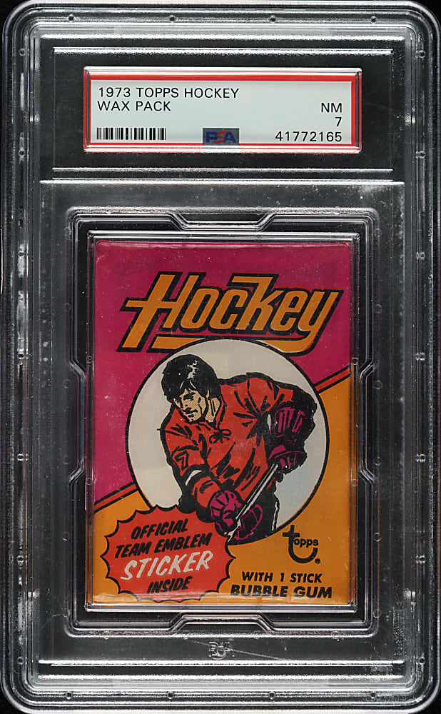 1973-1974 Topps Hockey Unopened Wax Pack PSA NM 7