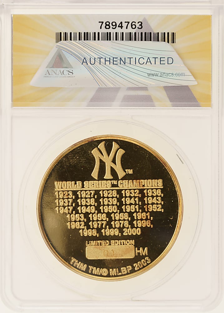 2003 New York Yankees Limited-Edition 24k Gold Coin