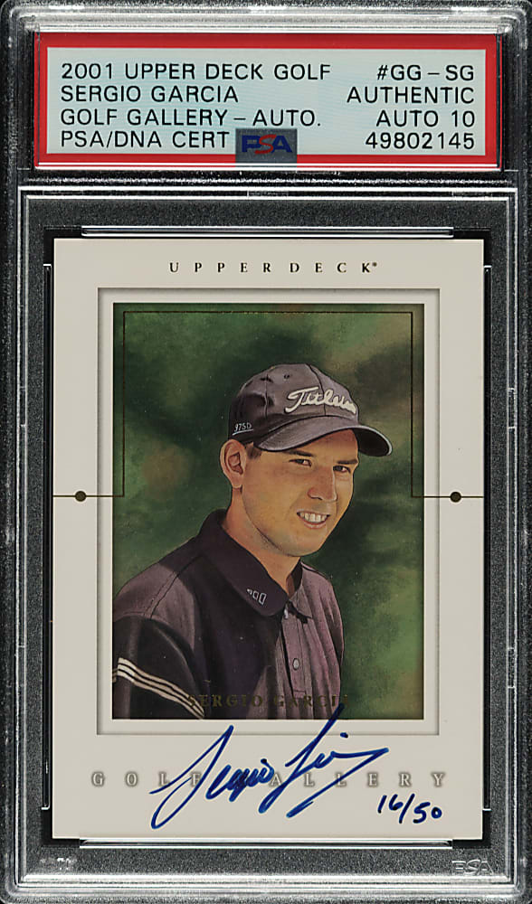 2001 Upper Deck Golf Gallery Autographs #GG-SG Sergio Garcia #16/50 PSA/DNA GEM MINT 10