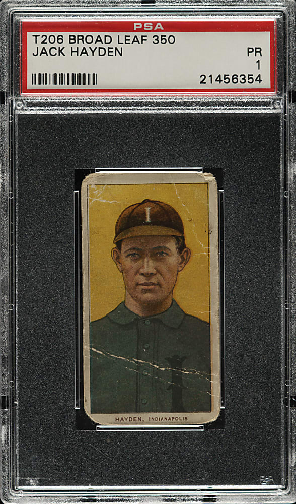 1909-1911 T206 White Border Jack Hayden PSA POOR 1 - Broad Leaf 350 Back
