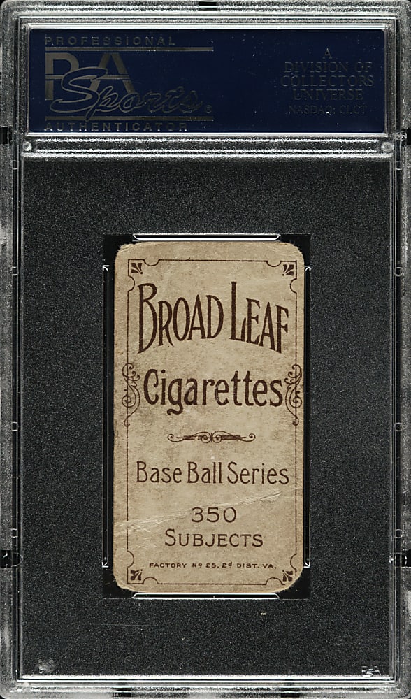 1909-1911 T206 White Border Jack Hayden PSA POOR 1 - Broad Leaf 350 Back