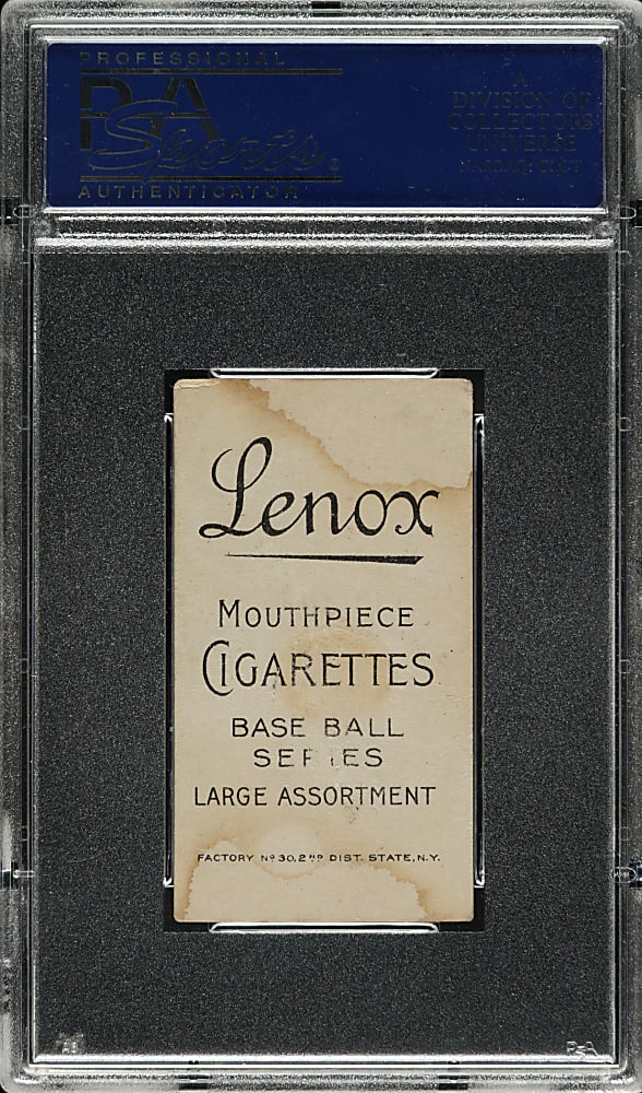 1909-1911 T206 White Border Cy Seymour Portrait PSA GOOD 2 - Black Lenox Back