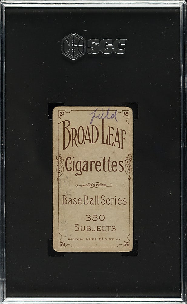 1909-1911 T206 White Border Jack White SGC POOR 1 - Broad Leaf 350 Back