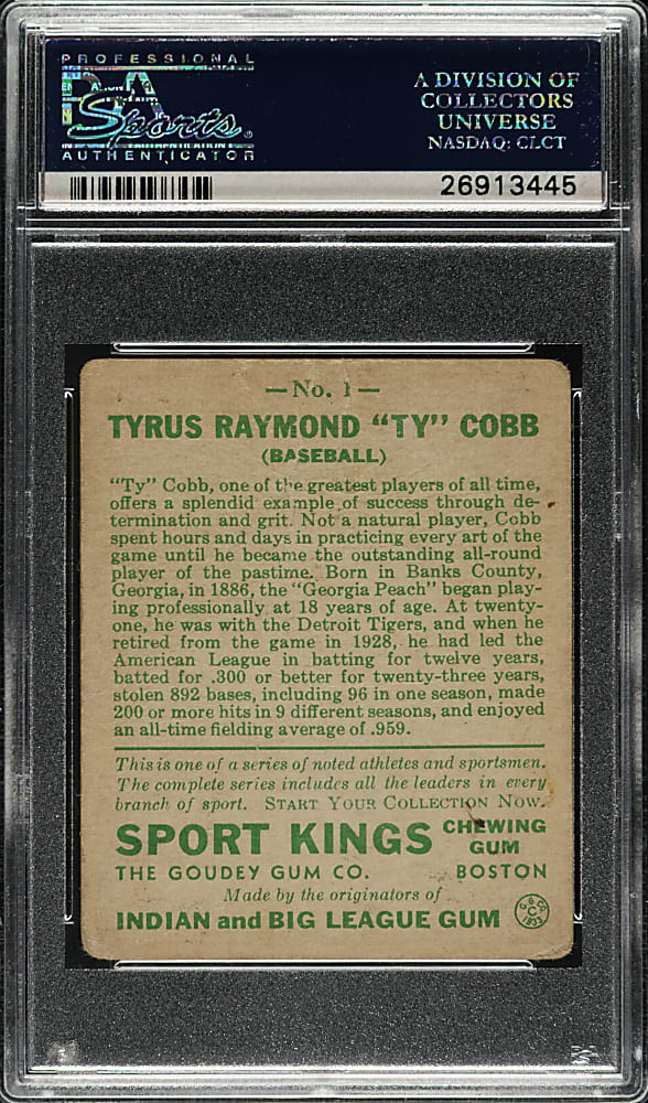 1933 R338 Sport Kings #1 Ty Cobb PSA POOR 1