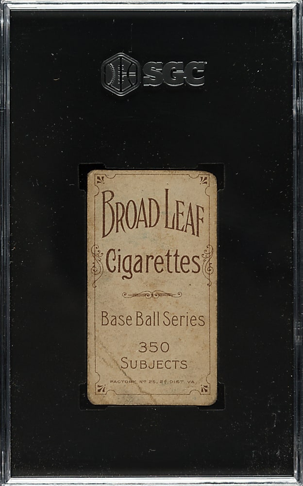 1909-1911 T206 White Border George McBride SGC POOR 1 - Broad Leaf 350 Back