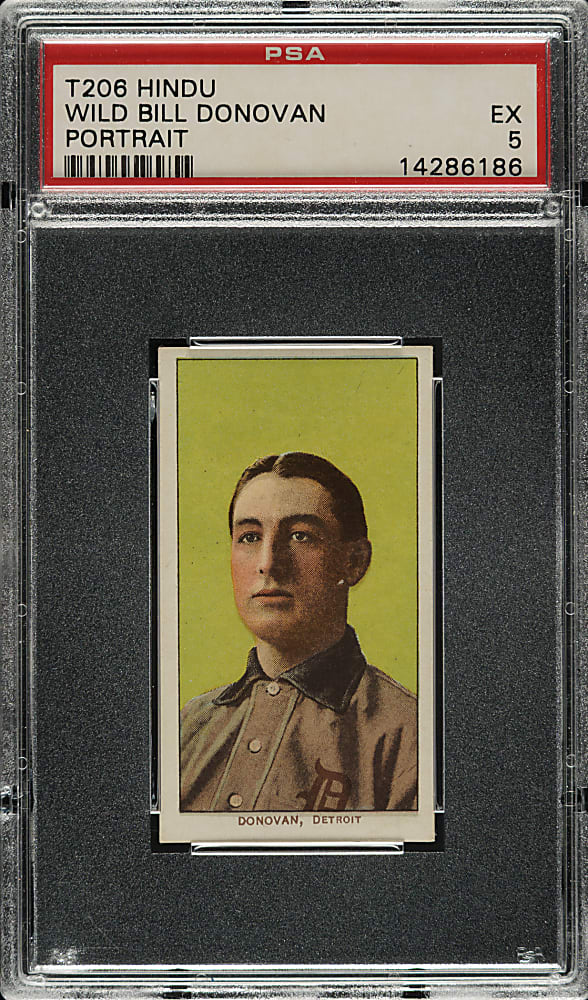 1909-1911 T206 White Border Wild Bill Donovan Portrait PSA EX 5 - Brown Hindu Back