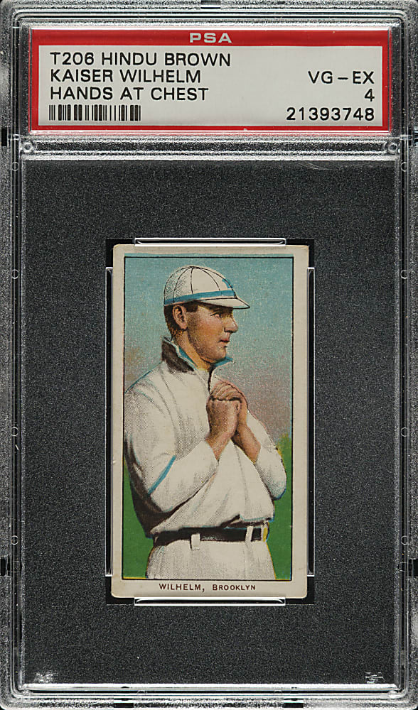1909-1911 T206 White Border Kaiser Wilhelm Hands At Chest PSA VG-EX 4 - Brown Hindu Back